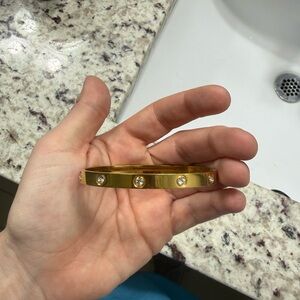 Gold Bracelet with Crystal Accents